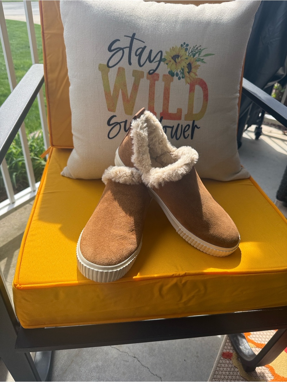 Timberland Fur-Lined Slip-On Sneakers in Brown and Tan